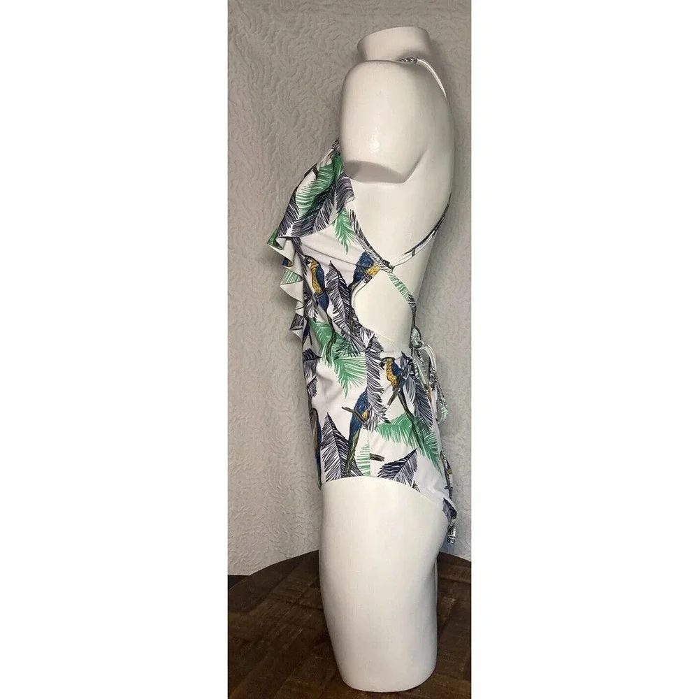 Eomenie Swimsuits Womens Birds Tropical Print One Piece Bathing Suits Small